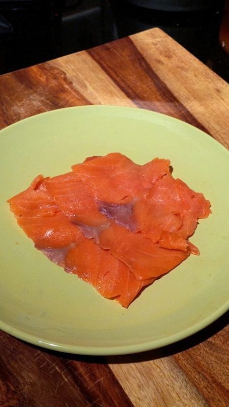 thin slices of cold smoked salmon