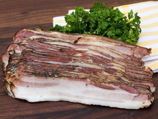 alt="sliced, smoked bacon"